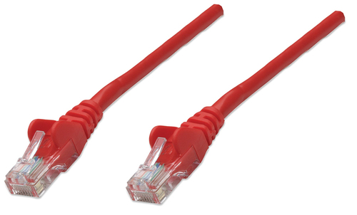 Intellinet Network Patch Cable, Cat5e, 1.5m, Red, CCA, U/UTP, PVC, RJ45, Gold Plated Contacts, Snagless, Booted, Lifetime Warranty