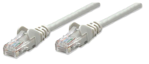 Intellinet Network Patch Cable, Cat5e, 1.5m, Grey, CCA, U/UTP, PVC, RJ45, Gold Plated Contacts, Snagless, Booted, Lifetime Warranty