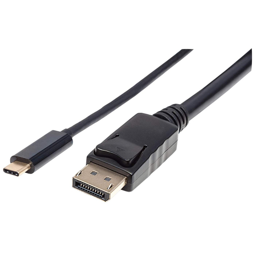 Manhattan USB-C to DisplayPort Cable, 4K@60Hz, 2m, Not Bi-Directional, Black, Three Year Warranty, Equivalent to CDP2DP2MBD