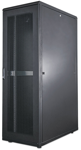 Intellinet 19" Server Cabinet - Free Standing, 42U, 600x1000mm (width x depth), Black, Flatpack, Max 1500kg, Multi-Point Door Lock, One Lock Per Side Panel, Usable Depth 123 to 773mm, IP20 rated, Rack, Steel