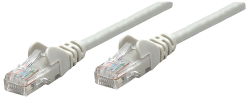 Intellinet Network Patch Cable, Cat6, 0.25m, Grey, CCA, U/UTP, PVC, RJ45, Gold Plated Contacts, Snagless, Booted, Lifetime Warranty