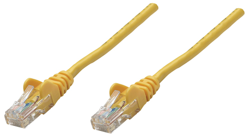 Intellinet Network Patch Cable, Cat6, 0.25m, Yellow, Copper, S/FTP, LSOH / LSZH, PVC, RJ45, Gold Plated Contacts, Snagless, Booted, Lifetime Warranty