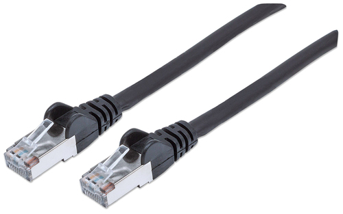 Intellinet Network Patch Cable, Cat6, 0.5m, Black, Copper, S/FTP, LSOH / LSZH, PVC, RJ45, Gold Plated Contacts, Snagless, Booted, Lifetime Warranty