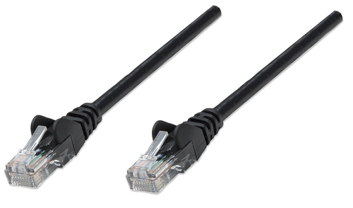 Intellinet Network Patch Cable, Cat6A, 0.25m, Black, Copper, S/FTP, LSOH / LSZH, PVC, RJ45, Gold Plated Contacts, Snagless, Booted, Lifetime Warranty
