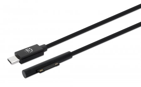 Manhattan USB-C to Microsoft Surface Connect Charging Cable, 1.8m, 15V/3A, Charge Only - No Data Transmission, Black, Lifetime Warranty