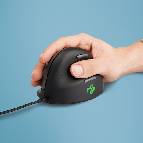 R-Go Tools Ergonomic mouse R-Go HE Break with break software, large (hand size ≥ 185 mm), right-handed, Wired, black