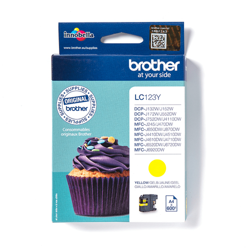Brother LC123Y ink cartridge 1 pc(s) Original High (XL) Yield Yellow