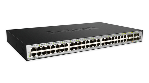 D-Link 48-port Layer 3 Stackable Managed Gigabit Switch including 4 x 1000BaseT/SFP & 4 x 10GE SFP+