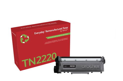 EverydayTM Mono Remanufactured Toner by Xerox compatible with Brother TN2220, High capacity