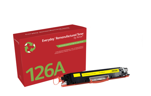 EverydayTM Yellow Remanufactured Toner by Xerox compatible with HP 126A (CE312A), Standard capacity