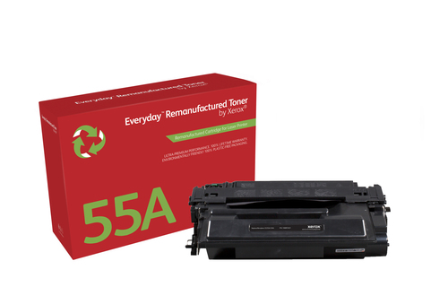 EverydayTM Mono Remanufactured Toner by Xerox compatible with HP 55A (CE255A), Standard capacity