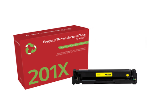 EverydayTM Yellow Remanufactured Toner by Xerox compatible with HP 201X (CF402X), High capacity