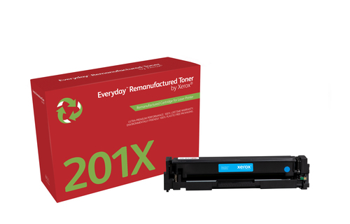 EverydayTM Cyan Remanufactured Toner by Xerox compatible with HP 201X (CF401X), High capacity