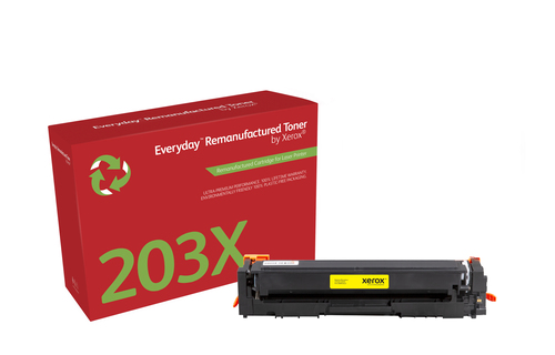 EverydayTM Yellow Remanufactured Toner by Xerox compatible with HP 203X (CF542X), High capacity