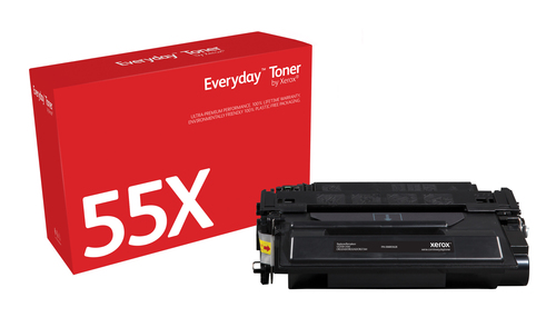 EverydayTM Black Toner by Xerox compatible with HP 55X (CE255X), High capacity