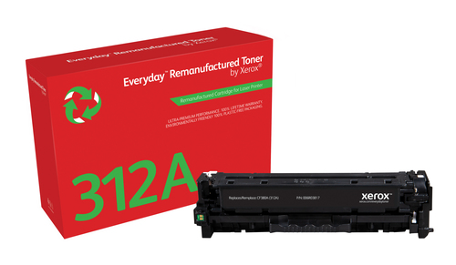 EverydayTM Black Remanufactured Toner by Xerox compatible with HP 312A (CF380A), Standard capacity