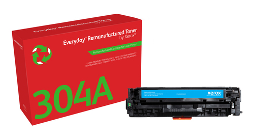 EverydayTM Cyan Remanufactured Toner by Xerox compatible with HP 304A (CC531A), Standard capacity