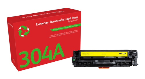 EverydayTM Yellow Remanufactured Toner by Xerox compatible with HP 304A (CC532A), Standard capacity