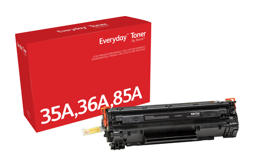 EverydayTM Black Toner by Xerox compatible with HP 35A 36A 85A (CB435A/ CB436A/ CE285A), Standard capacity