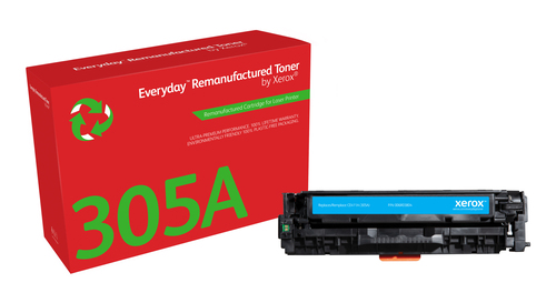 EverydayTM Cyan Remanufactured Toner by Xerox compatible with HP 305A (CE411A), Standard capacity