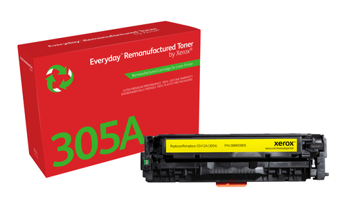 EverydayTM Yellow Remanufactured Toner by Xerox compatible with HP 305A (CE412A), Standard capacity