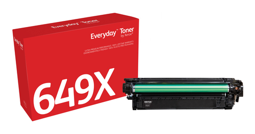 EverydayTM Black Toner by Xerox compatible with HP 649X (CE260X), High capacity