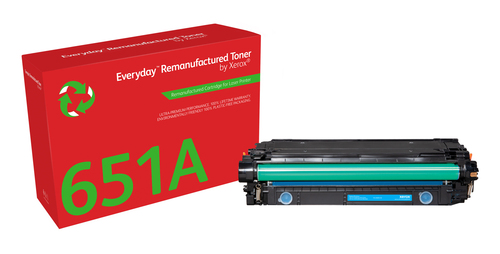 EverydayTM Cyan Remanufactured Toner by Xerox compatible with HP 651A 650A 307A (CE341A/CE271A/CE741A), Standard capacity