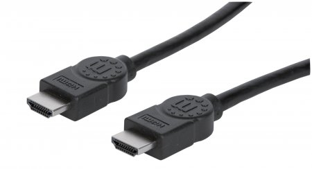 Manhattan HDMI 4K@30Hz Cable, 2m, Suitable for ALL 1080p/HD and Majority of 4K Uses (Check Your System 4K Specification to Be Sure), Black, High Speed, Lifetime Warranty, Equivalent to HDMM2M