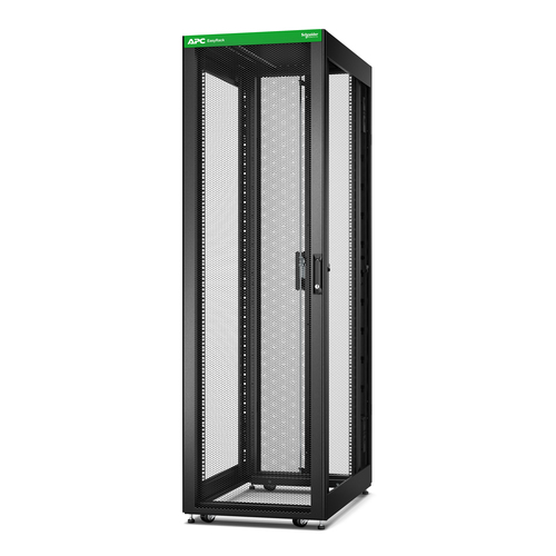 APC Easy Rack, 42U, Black, With Roof, Castors, Feet, 4 Brackets, and Bottom, No Side Panels, 1991H x 600W x 1000D mm