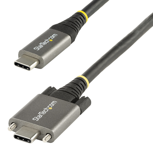 StarTech.com 3ft (1m) USB-C Cable, Side Screw Locking, USB 10Gbps, 100W (5A) Power Delivery, 8K 60Hz / 4K 144Hz DP Alt Mode, USB-IF Certified - Thunderbolt Compatible