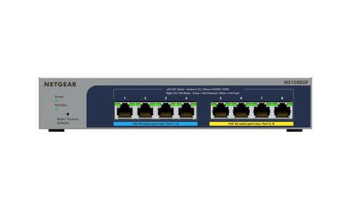 NETGEAR MS108EUP Managed L2/L3 2.5G Ethernet (100/1000/2500) Power over Ethernet (PoE) Grey
