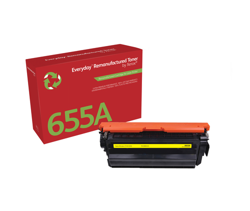 EverydayTM Yellow Remanufactured Toner by Xerox compatible with HP 655A (CF452A), Standard capacity