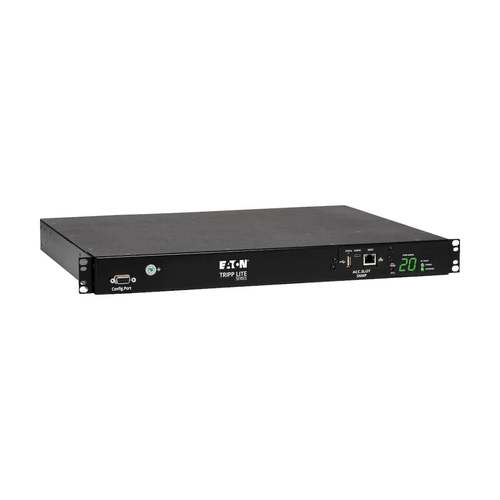 Eaton PDUMH20HVATNET 3.8kW Single-Phase Switched Automatic Transfer Switch PDU, Two 200-240V C20 Inlets, 8 C13 & 2 C19 Outputs, 1U, TAA