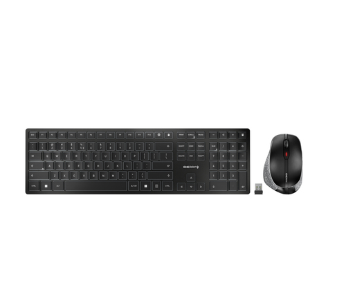 CHERRY DW 9500 SLIM keyboard Mouse included Universal RF Wireless + Bluetooth QWERTZ Swiss Black, Grey