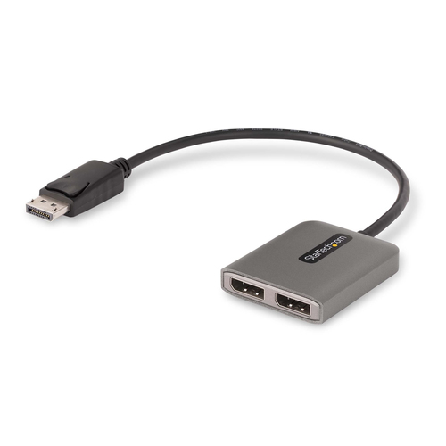 StarTech.com Dual-Monitor DisplayPort 1.4 Splitter, DisplayPort to 2x DP Multi-Monitor Adapter, Dual 5K 60Hz Computer MST Hub, Extra-Long Built-in Cable - Windows Only