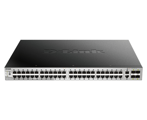 D-Link 48 x 10/100/1000BASE-T PoE ports (370W budget) Layer 3 Stackable Managed Gigabit Switch