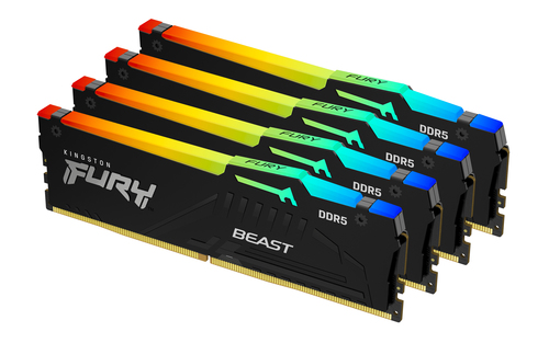 Kingston Technology FURY Beast 128GB 5200MT/s DDR5 CL40 DIMM (Kit of 4) RGB XMP