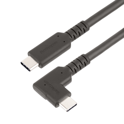 StarTech.com 3ft (1m) USB-C Cable, Right-Angled, USB 10Gbps, 100W (5A) Power Delivery, 8K 60Hz / 4K 144Hz DP Alt Mode, Rugged USB C Cord - Thunderbolt Compatible