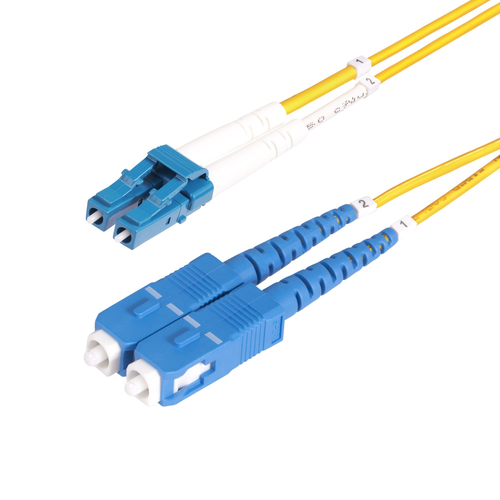 StarTech.com 2m (6.6ft) LC to SC (UPC) OS2 Single Mode Duplex Fiber Optic Cable, 9/125µm, 100G, Bend Insensitive, Low Insertion Loss - LSZH Fiber Jumper Cord