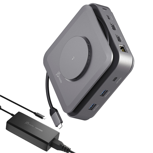 j5create JCD3199P USB-C® Dock Dual 4K HDMI™ with 140W GaN PD3.1 Power Adapter-EU, Black