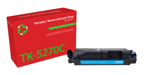 EverydayTM Cyan Remanufactured Toner by Xerox compatible with Kyocera TK-5270C, Standard capacity