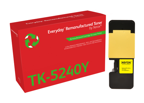 EverydayTM Yellow Remanufactured Toner by Xerox compatible with Kyocera TK-5240Y, Standard capacity