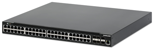 Intellinet 54-Port L3 Fully Managed PoE+ Switch with 48 Gigabit Ethernet Ports and 6 SFP+ Uplinks (with UK power cord)