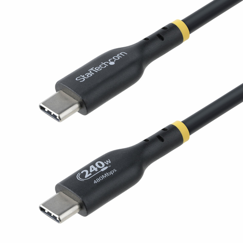 StarTech.com 13ft (4m) USB-C Charging Cable, Charge & Sync, 240W (5A) PD EPR, USB 2.0 Laptop Charger Cable, USB-IF Certified, TPE Jacket - Black USB C Charging Cord