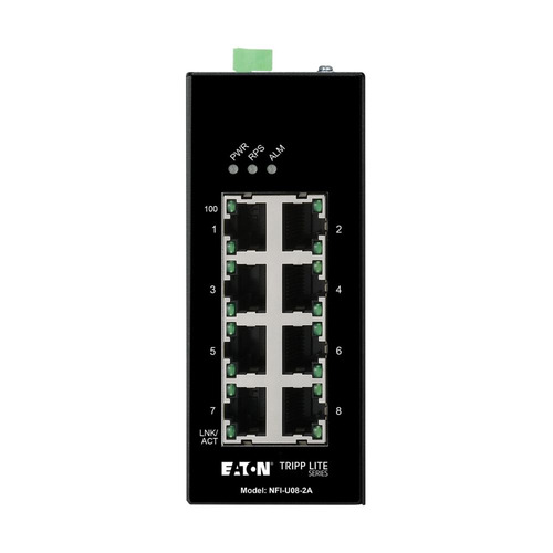 Eaton NFI-U08-2A network switch Unmanaged Fast Ethernet (10/100) DIN rail Black