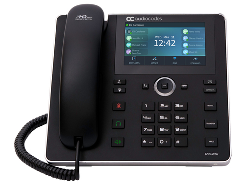 AudioCodes SFB C450HD IP-Phone PoE GbE black with integrated BT and Dual Band Wi-Fi