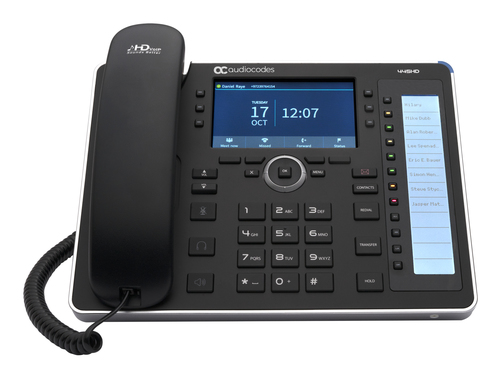 AudioCodes SFB 445HD IP-Phone PoE GbE with an external power supply black