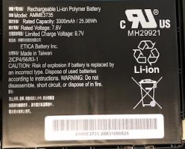 Zebra BTRY-ET5X-10IN3-02 tablet spare part/accessory Battery