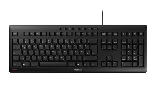 CHERRY STREAM keyboard Home/Office USB QWERTY Portuguese Black, Grey