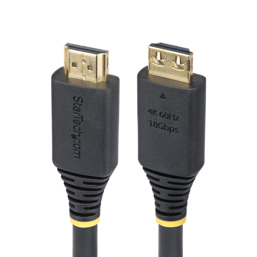StarTech.com 15ft (4.6m) High Speed HDMI Cable with Gripping Connectors, 4K 60Hz/1440p 144Hz, HDR10/HDCP 2.2/ARC, 18Gbps, UHD HDMI Cord for TV/Monitor/Display, TPE Jacket